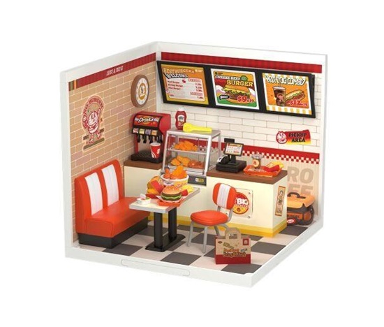 RoboTime Miniatura domečku Restaurace Mňam, mňam burger