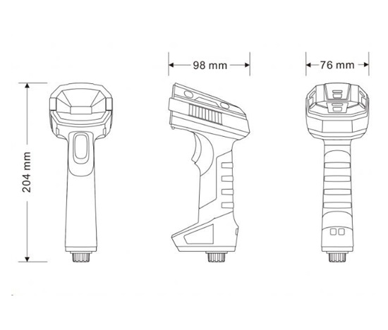 Virtuos CCD 2D průmyslová čtečka HT-857, USB, tmavě šedá