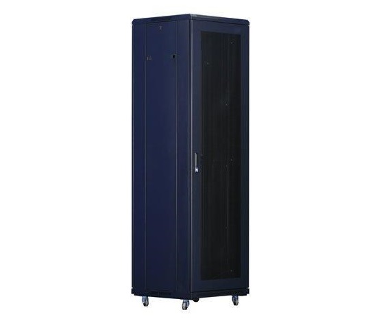 XtendLan 19" stojanový rozvaděč 42U 600x1000, nosnost 1000kg, perforované dveře, kolečka, rozložený, černý