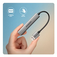 AXAGON HUE-STA, 4x USB ALU STRIP hub, 1x USB-A 5Gbps, 2x USB-A & 1x USB-C 480Mbps, kabel USB-A 12cm