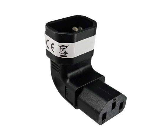 Adaptér vertikálně úhlový IEC C13 na IEC C14 napětí 230V, 10A
