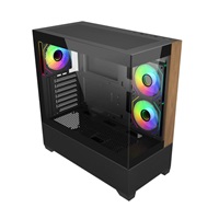 BAZAR - Cooler Master case Elite 690 Wood, ATX, Průhledná bočnice, 3x 120mm ARGB Fan, Černá - Poškozený obal (Komplet)