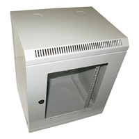 BAZAR - XtendLan 10" nástěnný rozvaděč 9U 350x140, nosnost 50 kg, dveře z plexiskla, svařovaný, šedý - Rozbaleno (Komple