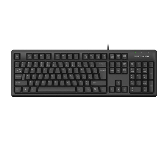 A4tech FKS12, multimediální kancelářská tichá klávesnice, CZ/US, USB, černá