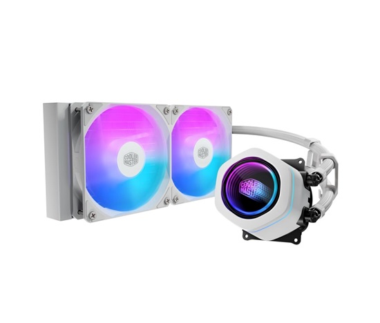 Cooler Master vodní chladič MasterLiquid Core Nex Digital 240 White ARGB, 2x 120mm, ARGB, LGA1851, AM5, Bílá