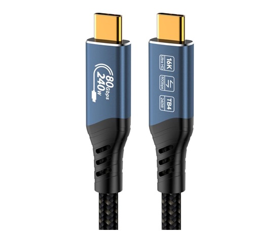 PREMIUMCORD Kabel USB4™ Version2.0 80Gbps 16K@60Hz 240W Thunderbolt 3 a 4 kabel 1m