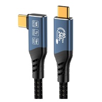 PREMIUMCORD Kabel USB4™ Version2.0 80Gbps 16K@60Hz 240W Thunderbolt 3 a 4 kabel zahnutý 1m