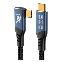 PREMIUMCORD Kabel USB4™ Version2.0 80Gbps 16K@60Hz 240W Thunderbolt 3 a 4 kabel zahnutý 1,2m