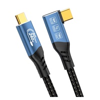 PREMIUMCORD Kabel USB4™ Version2.0 80Gbps 16K@60Hz 240W Thunderbolt 3 a 4 kabel zahnutý 1,2m