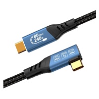 PREMIUMCORD Kabel USB4™ Version2.0 80Gbps 16K@60Hz 240W Thunderbolt 3 a 4 kabel zahnutý 1,5m