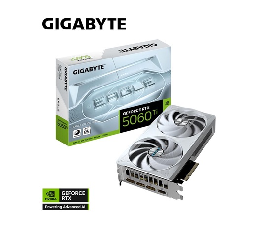 BAZAR GIGABYTE VGA NVIDIA GeForce RTX 5060 Ti EAGLE ICE OC 16G, 16G GDDR7, 3xDP, 1xHDMI (POŠKOZENÝ OBAL)