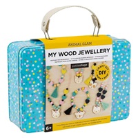 Petit Collage Kreativní kufřík Dřevěné šperky se zvířátky
