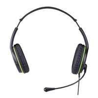 GENIUS sluchátka s mikrofonem HS-400A, černozelená, + redukce na Single Jack