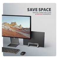 AXAGON STND-VG, aluminiowy stojak pionowy do laptopów 10"-17.3, regulowany rozstaw, szary