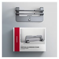 AXAGON STND-VG, aluminiowy stojak pionowy do laptopów 10"-17.3, regulowany rozstaw, szary