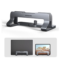 AXAGON STND-VG, aluminiowy stojak pionowy do laptopów 10"-17.3, regulowany rozstaw, szary