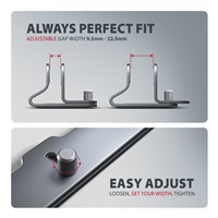 AXAGON STND-VG, aluminiowy stojak pionowy do laptopów 10"-17.3, regulowany rozstaw, szary