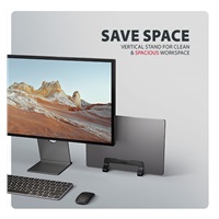 AXAGON STND-VB, aluminiowy stojak pionowy do laptopów 10"-17.3, regulowany rozstaw, czarny