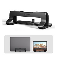 AXAGON STND-VB, aluminiowy stojak pionowy do laptopów 10"-17.3, regulowany rozstaw, czarny
