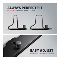 AXAGON STND-VB, aluminiowy stojak pionowy do laptopów 10"-17.3, regulowany rozstaw, czarny