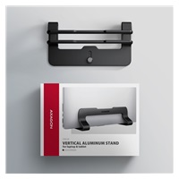 AXAGON STND-VB, aluminiowy stojak pionowy do laptopów 10"-17.3, regulowany rozstaw, czarny