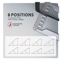 AXAGON STND-LAG, aluminiowa podstawka do laptopów 10"-17.3", regulowana wysokość, szara