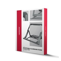 AXAGON STND-LAG, aluminiowa podstawka do laptopów 10"-17.3", regulowana wysokość, szara
