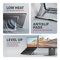 AXAGON STND-LAG, aluminiowa podstawka do laptopów 10"-17.3", regulowana wysokość, szara