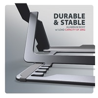 AXAGON STND-LAG, aluminiowa podstawka do laptopów 10"-17.3", regulowana wysokość, szara