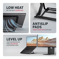 AXAGON STND-LAB, aluminiowa podstawka do laptopów 10"-17.3", regulowana wysokość, czarna