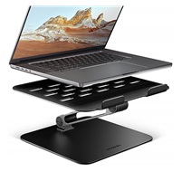 AXAGON STND-LQB, hliníkový HQ stojan pro notebooky 10"-17.3", nastavitelná výška a úhel, černý