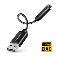 AXAGON ADA-HA, adapter audio USB-A na jack 3,5 mm Hi-Res DAC, 384 kHz / 32 bit, stereo