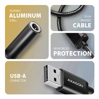 AXAGON ADA-HA, adapter audio USB-A na jack 3,5 mm Hi-Res DAC, 384 kHz / 32 bit, stereo