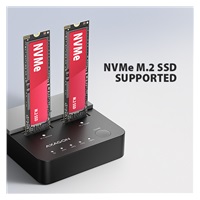 AXAGON ADSA-M2C22L, stacja dokująca USB-C 20Gb/s dla 2× dysków M.2 NVMe SSD z funkcją klonowania