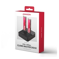 AXAGON ADSA-M2C22L, stacja dokująca USB-C 20Gb/s dla 2× dysków M.2 NVMe SSD z funkcją klonowania