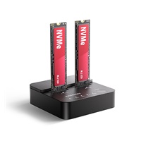 AXAGON ADSA-M2C22L, stacja dokująca USB-C 20Gb/s dla 2× dysków M.2 NVMe SSD z funkcją klonowania