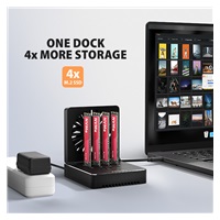 AXAGON ADSA-M2C44, stacja dokująca USB4 dla 4× dysków M.2 NVMe SSD z funkcją klonowania