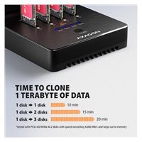 AXAGON ADSA-M2C44, stacja dokująca USB4 dla 4× dysków M.2 NVMe SSD z funkcją klonowania