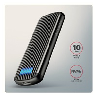 AXAGON EEM2-SC, zewnętrzna obudowa USB-C 10Gbps do dysków M.2 NVMe SSD, bezśrubowa, aluminiowa żebrowana