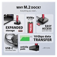 AXAGON ADSA-M2C11L, stacja dokująca USB-C 10Gbps dla 1x dysku M.2 NVMe SSD