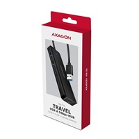 AXAGON HUE-C2A, 4× USB 5 Gbps TRAVEL hub, 2× USB-A + 2× USB-C, wejście zasilania USB-C, kabel USB-A 19 cm
