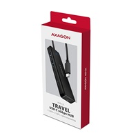 AXAGON HUE-C2C, 4× USB 5 Gbps TRAVEL hub, 2× USB-A + 2× USB-C, wejście zasilania USB-C, kabel USB-C 19 cm