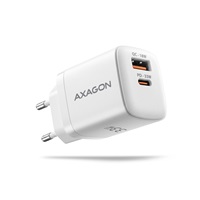 AXAGON ACU-PQ33W, GaN nabíječka do sítě 33W, USB-A + USB-C, PD3.0/PPS/QC4+/SFC2.0/Apple, bílá