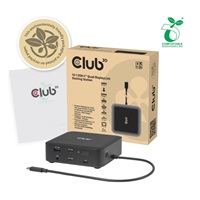 Club3D Dokovací stanice USB-C 12v1, 2xHDMI, 2xDP, 2xUSB-C, 1xUSB-C PD, 3xUSB, 1xRJ45, 1x3.5mm, černá