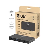 Club3D KVM Switch, 2xUSB-C na HDMI, 4K60Hz, PD 100W
