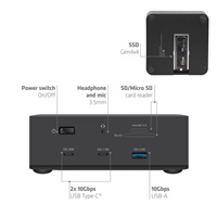 Club3D Dokovací stanice Thunderbolt 5 13v1, 1xUSB-C TB5, 2xUSB-C, 3xUSB-A, 2xHDMI, 1xmicroSD/SD,1xEthernet, 1xM.2