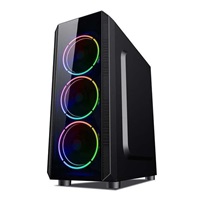 BAZAR - VeinX case Mars MAR01A Mid Tower, bez zdroje, 3xUSB, průhledná bočnice, 4xARGB Fan 120mm, černá - Poškozený obal