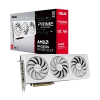 ASUS VGA AMD RADEON RX 9070 XT PRIME 16GB OC WHITE, RX 9070 XT, 16GB GDDR6, 3xDP, 1xHDMI