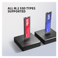 AXAGON ADSA-M2C11, stacja dokująca USB-C 10Gbps dla 1x dysku M.2 NVMe/SATA SSD
