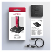 AXAGON ADSA-M2C11, stacja dokująca USB-C 10Gbps dla 1x dysku M.2 NVMe/SATA SSD